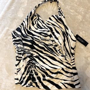 NWT Zebra Halter Top